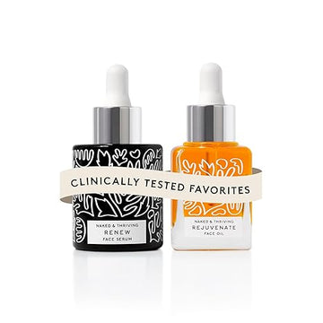 Naked & Thriving The Night Set | Renew Resurfacing Night Serum (30 mL) + Rejuvenate Restorative Face Oil (35 mL) with Hyaluronic Acid