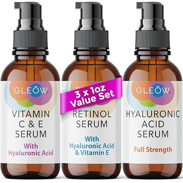 Retinol Serum for Face, Vitamin C with Hyaluronic Acid Face Serum for Women and Men, Glow Skin Care Set Total Package Targets Appearance of Uneven Skin Tone
